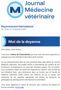 Journal médecine vétérinaire Décembre 2022